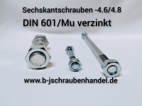DIN 601/Mu - 4.6 Sechskantschrauben mit Muttern  Sonderangebote