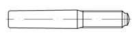 Kegelstifte mit Gewindezapfen und konstanter Zapfenlänge DIN 7977 - Kegel 1:50