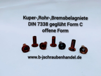 Rohrnieten, Brems- u. Kupplungsbeläge DIN 7338 offene Form Sonderpreise