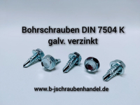 Bohrschrauben DIN 7504 K mit Blechschrauben-Gewinde, Sechskant - Flanschkopf galv. verzinkt