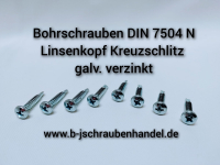 Bohrschrauben DIN 7504 N mit Blechschrauben-Gewinde, Linsenkopf / Kreuzschlitz galv. verzinkt