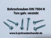 Bohrschrauben DIN 7504 N (ISO 14585)Torx mit Blechschrauben-Gewinde, Linsenkopf galv. verzinkt