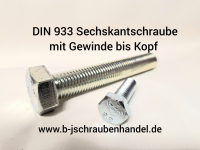 DIN 933 (ISO 4017) Sechskantschrauben mit Gewinde bis Kopf Sonderangebote