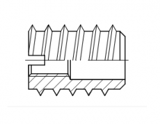 100 Stück Einschraubmuttern Schraubdübel DIN 7965, galv. verzinkt - M 3 x 8 mm Aussendurchmesser 6 mm