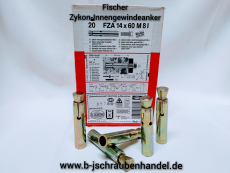 Fischer FZA Bolzen-,Hinterschnittanker mit Innengewinde gelb verzinkt 18 x 80 M 10 I Art.-Nr. 60761 (10 Stück)