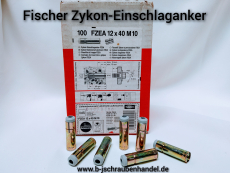 Fischer Zykon-Einschlaganker (FZEA) 12 x 40 M 10 Art.-Nr. 60695 gelb verzinkt (100 Stück)