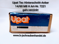 Upat Tec Hinterschnitt-Anker 14/60 M8 H Art.-Nr. 7221 galv. verzinkt (25 Stück)