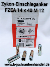 Fischer Zykon-Einschlaganker FZEA 14 x 40 M 12 Art.-Nr. 60696 verzinkt (50 Stück)