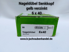 Nageldübel 6x40 gelb verzinkt VE 100 Stk. Sonderpreise