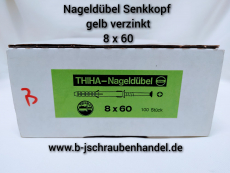 Nageldübel Senkkopf 8x60 gelb verzinkt VE 100 Stk.Sonderpreise