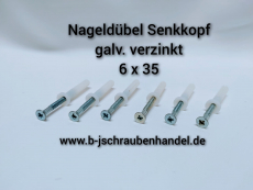 Nageldübel Senkkopf 6x35 galv. verzinkt VE 100 Stk.Sonderpreise