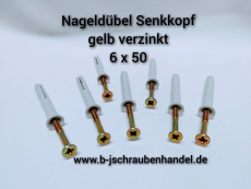 Nageldübel Senkkopf 6x50 gelb verzinkt VE 50 Stk.Sonderpreise