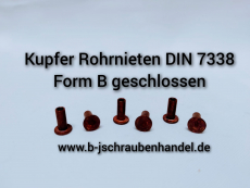 DIN 7338 Kupfer Rohrnieten geschlossene Form B 3x6 VE 100 Stk.