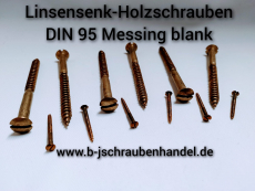 Linsensenk-Holzschrauben mit Schlitz DIN 95 Messing 3,5x16 VE 100 Stück