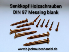 Senk-Holzschrauben mit Schlitz DIN 97 Messing 2,0x10 VE 100 Stück