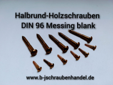 Halbrund Holzschrauben mit Schlitz DIN 96 Messing 2,0 x 7 VE 100 Stk.