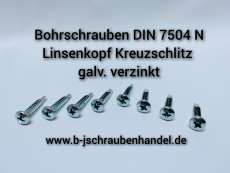 Bohrschrauben DIN 7504 N 3,5 x 9,5 galv. verzinkt (100 Stück)