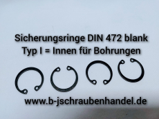 Sicherungsringe I 8 x 0,8 mm DIN 472 für Bohrungen Regelausführung Typ I Federstahl phosphatiert VE 5 Stück