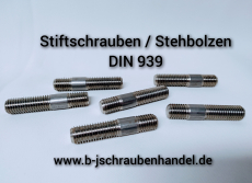 DIN 939 Stiftschrauben mit Einschraubende M 8 x 35 Edelstahl A2 (1 Stück)