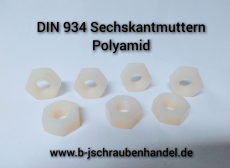 DIN 934 Sechskantmuttern Polyamid M 4 (100 Stück)