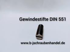 DIN 551 - 14 H Gewindestifte Rundkopf mit Spitze u. Kegelkuppe blank M 12 x 50 (5 Stück)