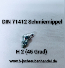 DIN 71412 Schmiernippel Form B (H2 45 Grad) BM 6 x 1 galv. verzinkt (10 Stück)