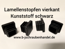 Lamellenstopfen/ Rohrstopfen vierkant Kunststoff schwarz 25 x 25 x 3mm (1 Stück)