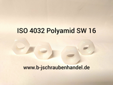 ISO 4032 Sechskantmuttern Kunststoff Polyamid weiss M 10 SW 16 (10 Stück)