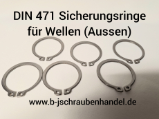 DIN 471 Sicherungsringe für Wellen,Regelausführung Edelstahl 1.4122 (Außen) 3 x 0,4 (5 Stück)