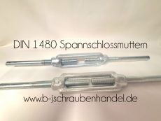 DIN 1480 Spannschloßmuttern geschmiedet, offene Form mit 2 Anschweißenden galv. verzinkt M 12 (1 Stück)
