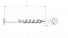 ART 89092 Holzbauschrauben CE Stahl 8 x 400 -T40 galv. verzinkt // 50 Stück