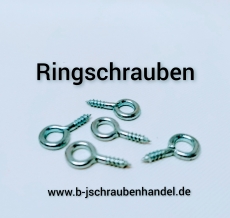 Ringschrauben/Schraubhaken/Ösenschrauben Hakenschraube runde Öse Schraube Holz verzinkt 10 x 5mm (100 Stück)