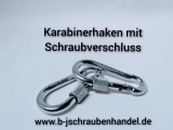 Karabinerhaken, Feuerwehrkarabinerhaken mit Schraubverschluss galv. verzinkt 6 x 60 mm (50 Stück)
