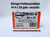 Mungo Hohlraumdübel M 4 x 20 Art.-Nr. 1870142F galv. verzinkt 100 Stück