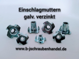 Einschlagmuttern M 4x6 galv. verzinkt VE 25 Stk. Sonderpreise