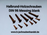 Halbrund Holzschrauben mit Schlitz DIN 96 Messing 2,0 x 16 VE 100 Stück
