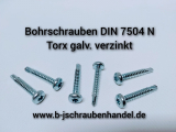 Bohrschrauben DIN 7504 N 3,5 x 32 T15 Torx galv. verzinkt (100 Stk.) ​​​​​​​
