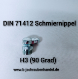 DIN 71412 Schmiernippel Form C (H3 90 Grad) M 10 x 1 galv. verzinkt (100 Stück)
