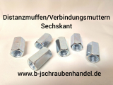 Distanzmuttern Sechskant verzinkt M 8 x 30 SW11 (10 Stück)