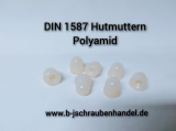 100 Stück Sechskant-Hutmuttern DIN 1587 hohe Form aus Kunststoff (Polyamid) - M 16