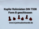 DIN 7338 Kupfer Rohrnieten geschlossene Form B 6x25 VE 100 Stk.