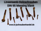 Linsensenk-Holzschrauben mit Schlitz DIN 95 Messing 3,5x20 VE 100 Stück