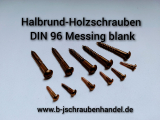 Halbrund Holzschrauben mit Schlitz DIN 96 Messing 4,0 x 40 VE 100 Stück