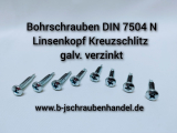 Bohrschrauben DIN 7504 N 3,9 x 16 galv. verzinkt (100 Stück)