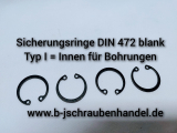 Sicherungsringe I 40 x 1,75 mm DIN 472 für Wellen Regelausführung Typ I Federstahl phosphatiert VE 5 Stück I = Innen