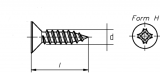 DIN 7982 A 2 2,2 x 9,5 -C-H // 1000 Stück