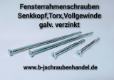 Fensterrahmenschrauben/Senkkopf/Torx galv. verzinkt 7,5 x 302 (10 Stück)