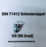 DIN 71412 Schmiernippel Form C (H3 90 Grad) M 8 x 1 galv. verzinkt  (10 Stück)