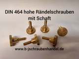 DIN 464 hohe Rändelschrauben mit Schaft Messing M 5 x 16 ( 1 Stück)