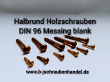 Halbrund Holzschrauben mit Schlitz DIN 96 Messing 1,6 x 12 VE 50 Stück